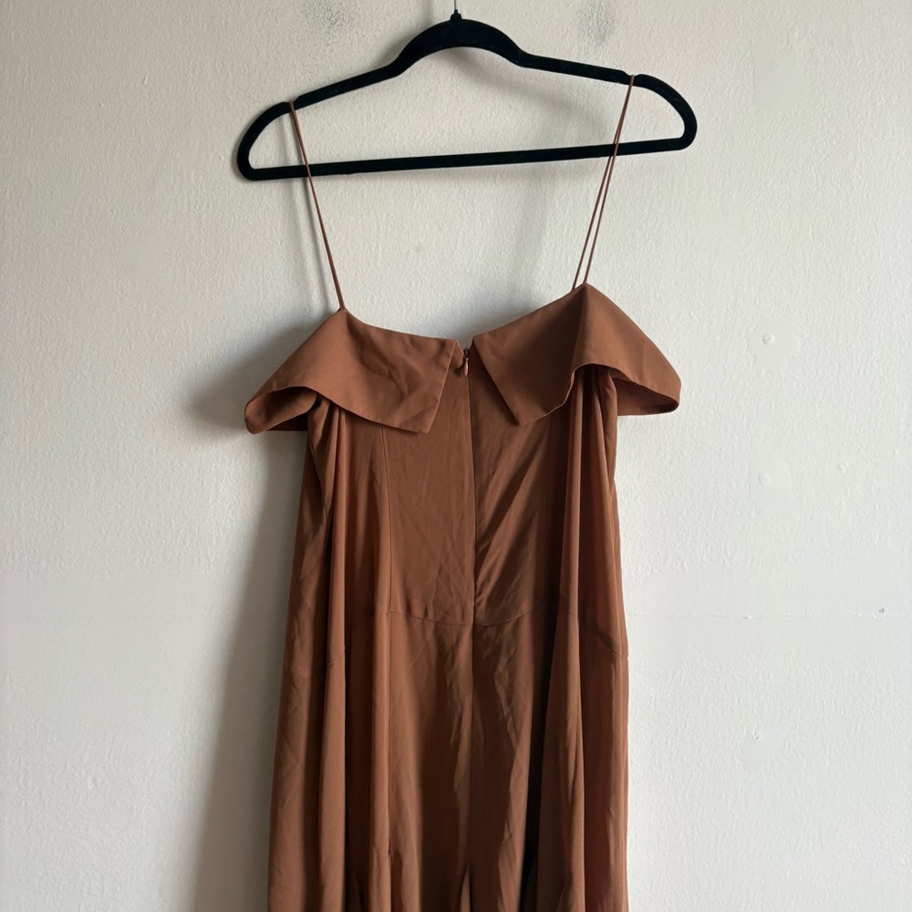 H&M Sz M Brown Flowy Minimalist Maxi Dress - Picture 8 of 12